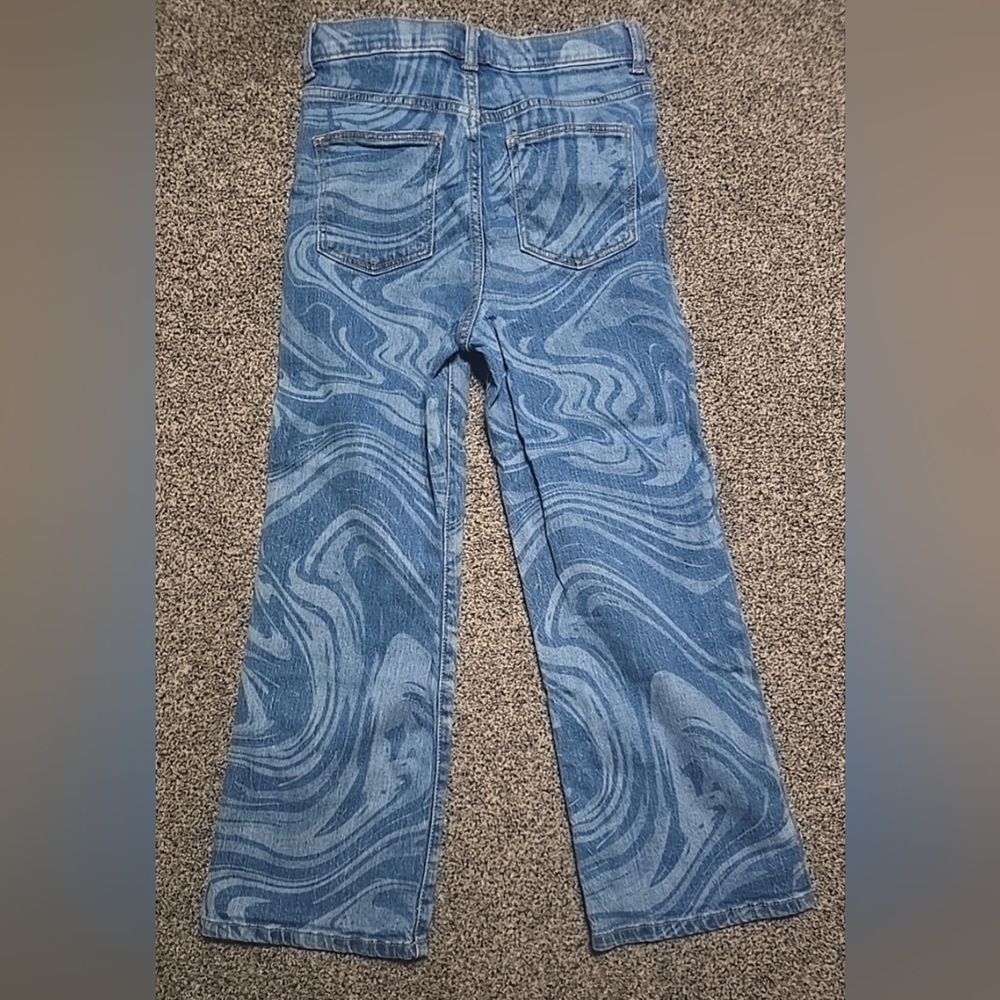 Art Class High Rise Wide Leg SWIRL Jeans Light And Dark Blue Wash Girls Size 10 - Picture 9 of 11
